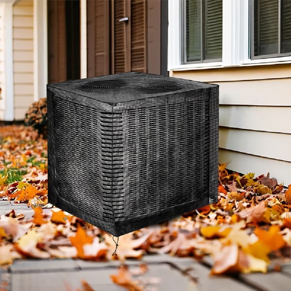 Fuldinddækket Airconditionovertræk Sort Mesh Udendørs med Ventilationsdesign, Kølebeskyttelse. Velegnet til Vindues AC-enheder 80*80*90cm