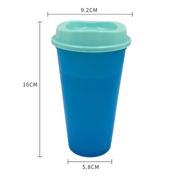 500ml Vattenflaska Stor Kapacitet Kreativ PP Färgskiftande Kaffe Juice Mugg för Daglig Användning Green