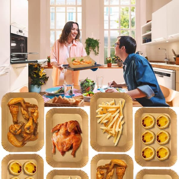 Air Fryer Bakplåtspapper, 100-pack Air Fryer Pappersfoder - Air Frye