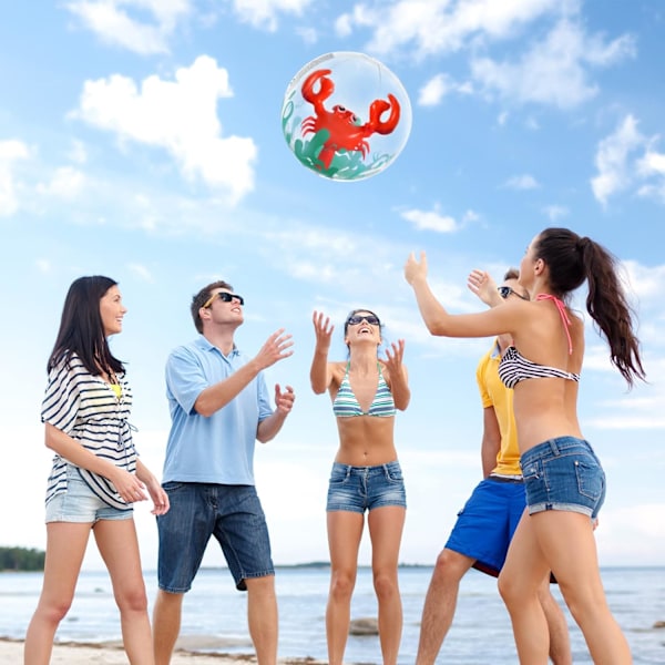 Badboll, uppblåsbar badboll, 3D-badboll, flamingo och krabba, utomhuslek, för vuxna och barn