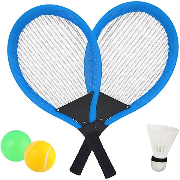 Tennisracketset med badmintonbollar, softball och strandleksaker för barn från 3, 4 och 5 år