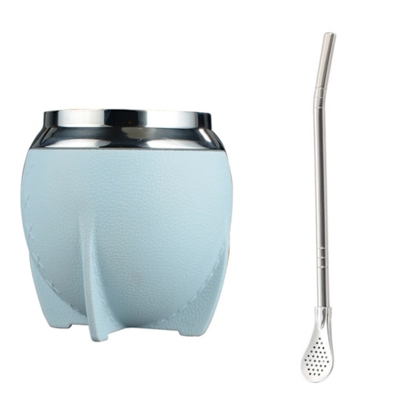 280ml Yerba Mate Kopp, Levereras med 1 Portabel Isoleringshalm, Rostfri Vattenflaska i Lönn Morado