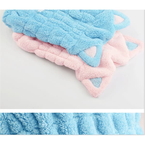 Hårtørringshætte, mikrofiberhåndklædehætte, velegnet til brusebad og spa, ultrablød, absorberende og hurtigtørrende hætte 23*28 cm Blue