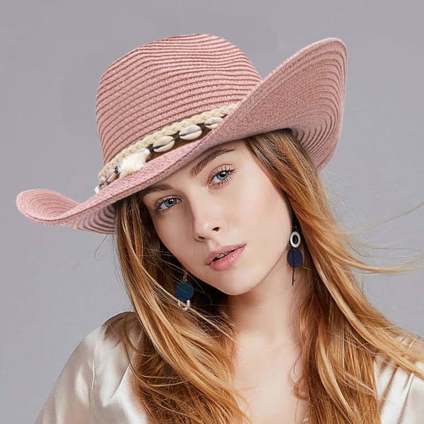 Cowboyhat, stråhat, solhat til kvinder, sommerstrandhat, westernhat, panamahat