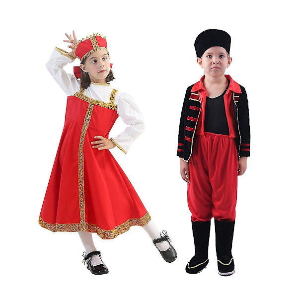 Ryska traditionella klänningar för Barnens dag Halloween barnföreställningar - WELLNGS pojke L boy