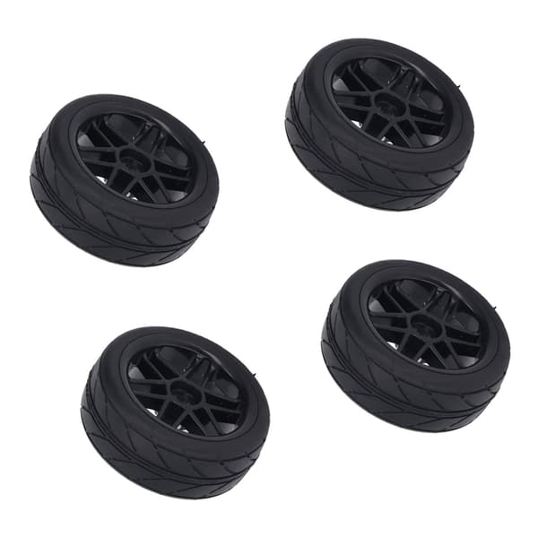 4st 1/10 Skal RC Hjul och Däck Plastfälg Gummidäck för 1/10 RC Bil A Däck 0.2