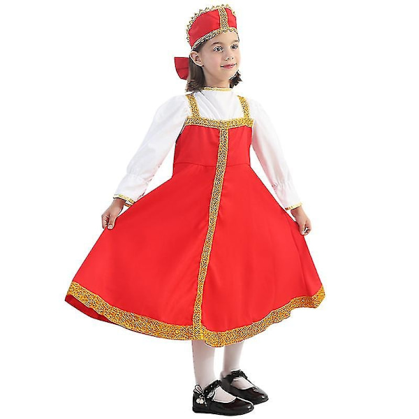 Ryska traditionella klänningar för Barnens dag Halloween barnföreställningar - WELLNGS flicka L girl