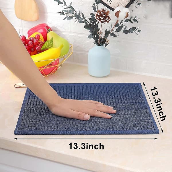 6-pack diskhanddukar i bomullsvåffelväv, ultramjuka absorberande snabbtorkande diskhanddukar mörkblå Dark blue 34*34cm