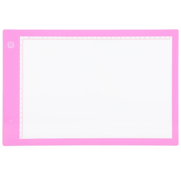 A4 LED-ljusritbräda Spårningsritbräda Ritkopieringsplatta (A4-DC Rosa Steglös Dimning)