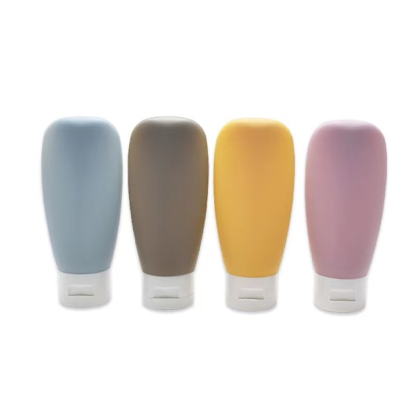 60ML Reseflaska Påfyllningsbara Flaskor Mjuk Silikon Lotion Schampo Flaska Tomma Kosmetiska Behållare Press Tub Smink Purple 60ml