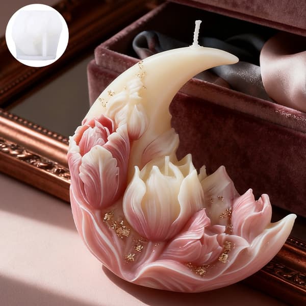 Silikonform för att skapa måntulpanljuskonst