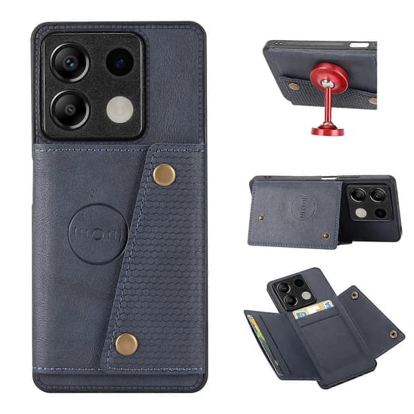 Xiaomi Redmi Note 13 5G -kotelo PU-nahka+TPU, pudotussuoja, korttipidike Style B