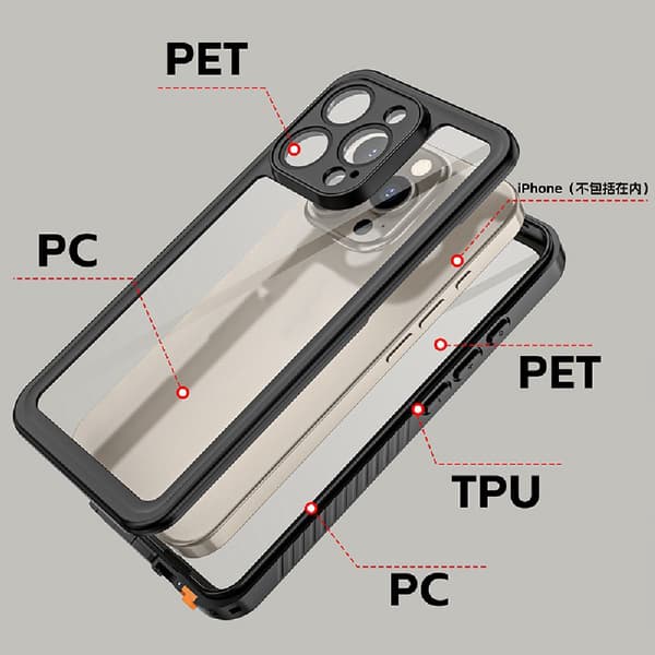 360 IP68 Shellbox Musta