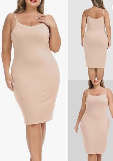 Plus-size Modal justerbar spaghetti-strop V-hals underkjole 4 5XL