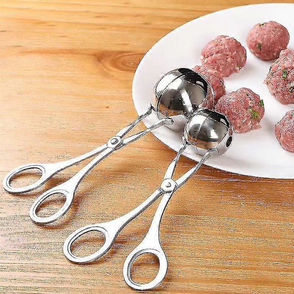 2 st (stor + liten) Köttbullsformare i rostfritt stål, Klämma för fiskbullar, Risbollar, Formverktyg, Köksredskap, Tillbehör