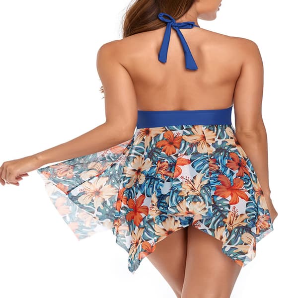 Todelt badedrakt for kvinner Bikini Tankini Sett Badedrakt Blue,L