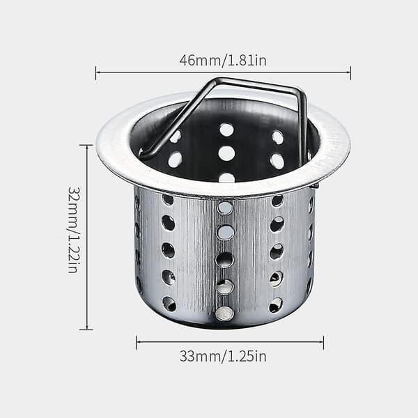 Badekarssi (4-pak), 3,2 cm til 4,6 cm prop til badekar, hårfangerfilter i rustfrit stål, afløbshårfanger til badekarvask