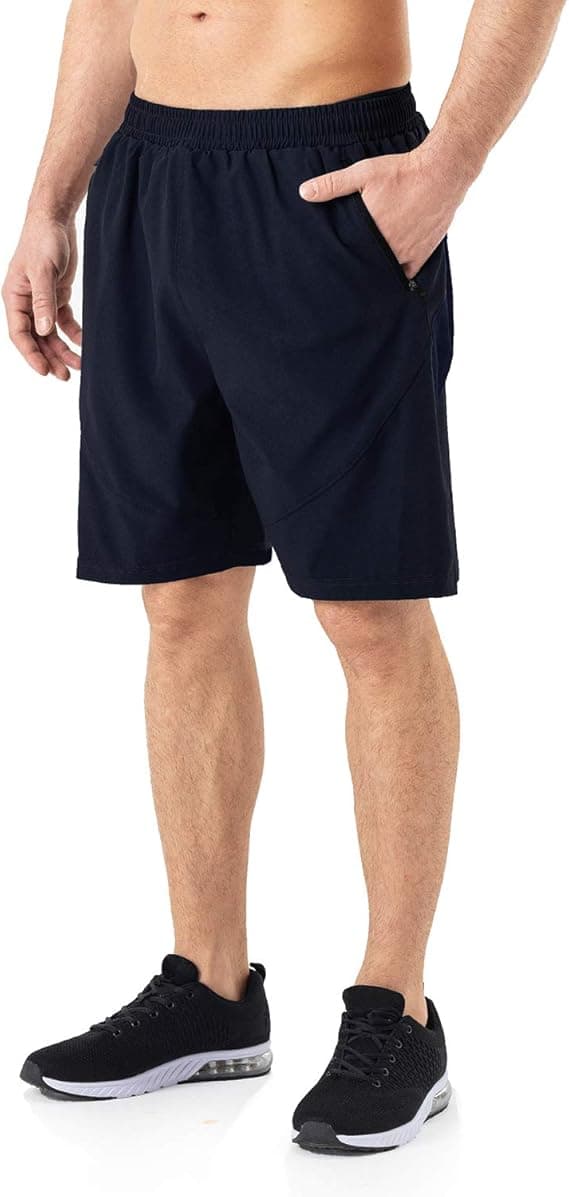Løbeshorts til mænd, lette sportsshorts med lynlåslommer