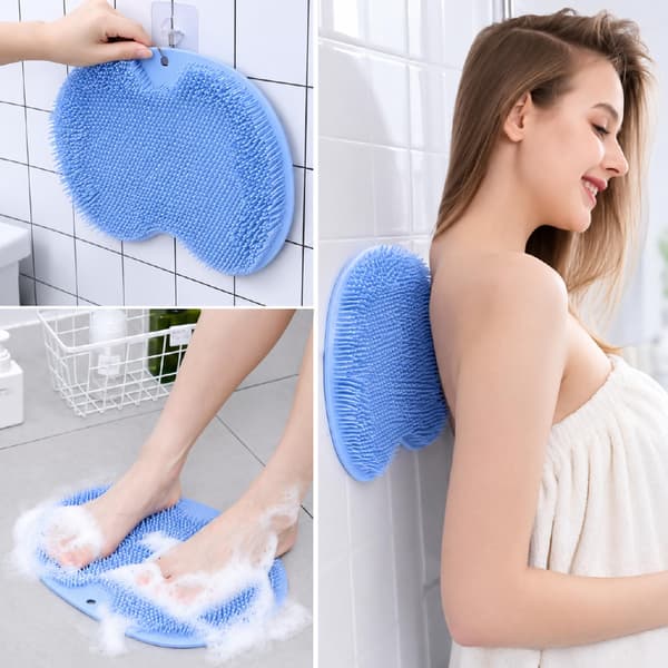 Fotskrubbmatta med halkfria sugkoppar Blå Blue 142