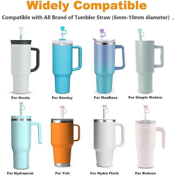 Silikonbotten och Justerbart Sugrörsskydd för Stanley 40 oz Quencher & IceFlow 20oz 30oz, 2 st Skyddande Tumbler Kopp Bottenhylsa Vattenflaska Tillbehör