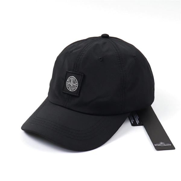 Stone Island Truckerkeps med böjd skärm för kvinnor och män, sommarhatt Black