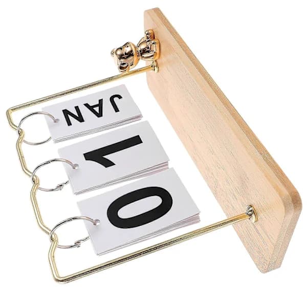 Evighetskalender, dekorativ dobbeltsidig skrivebordskalender, gjenbrukbar evighetskalender.
