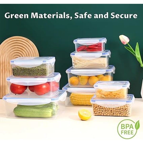 16-delars Tupperware Fresh Food med Lock (8 Behållare, 8 Lock) Matlåda för Skafferi