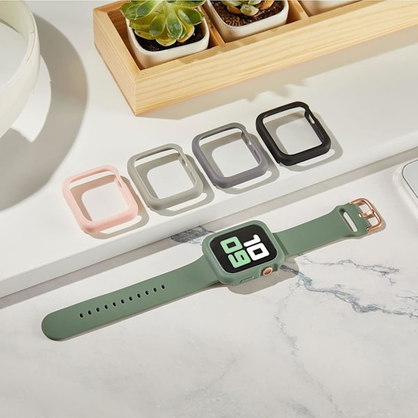 Kompatibelt skärmskydd för Apple Watch 50mm Olivgrön/Stengrön Olivgrön/stengrön 41 mm