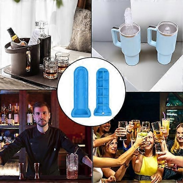 Isform Penisform Tjock Läcksäker Enkel Frigöring DIY Drycker Iskubform Party Ismaskin Kylande Whiskey Cocktails Gör Isblock red