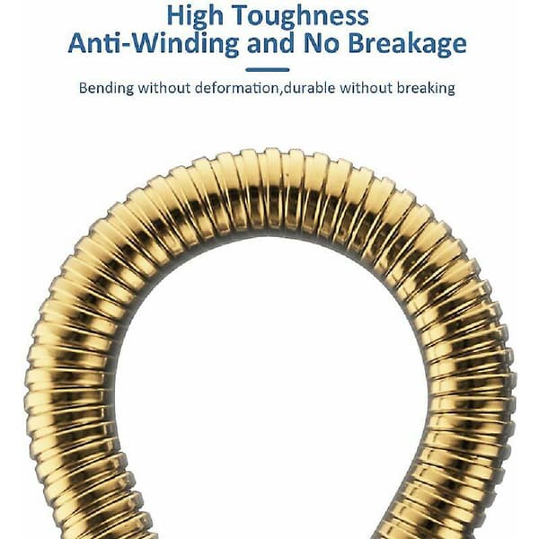 Guld bruseslange krom rustfrit stål bruseslange anti-twist anti-eksplosion 2m 2m