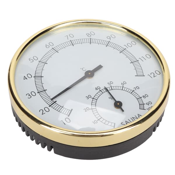 Saunatermometer til vægmontering med klar skala, fysisk induktion, rustfrit stål hygrometer