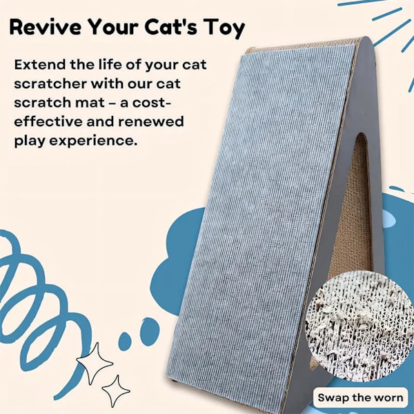 Klösmatta för Katter med Självhäftande Baksida Stabil Möbelbeskyddande Matta för Kattungar Katt Ljusgrå Light Gray 60x100cm