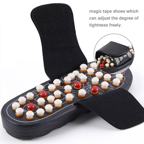 Unisex Akupressurtofflor Halkfria Reflexologi Massageskor För Hemmet Vita Engelska 42 43 White English
