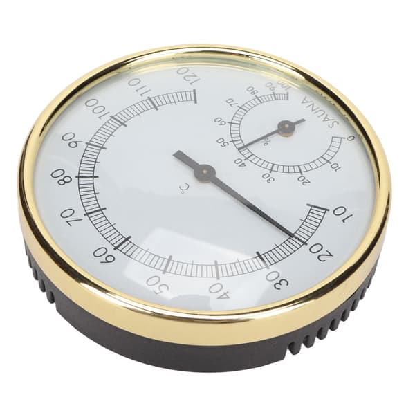 Saunatermometer til vægmontering med klar skala, fysisk induktion, rustfrit stål hygrometer