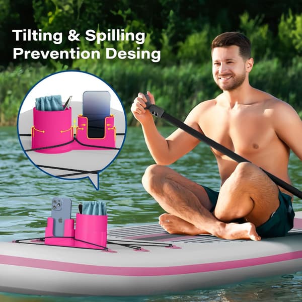 SUP Kajak Drikke- og Telefonholder, Justerbar Paddleboard Kopholder black
