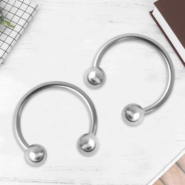 Metall Hästsko Septum Ring Hatt Hoop 10st 1.5cm Silverlegering Piercing Smycken