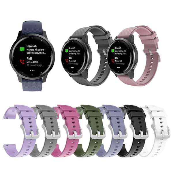 pc Klockarmband för Garmin Venu Sq Silikon Silver Spänne Rem för Garmin Vivomove3 Ersättning-WELLNGS Army Green