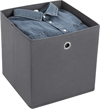Grå 30 x 30 x 30 cm Sæt med 1 Sammenfoldelige Opbevaringsbokse i Non-Woven Stof