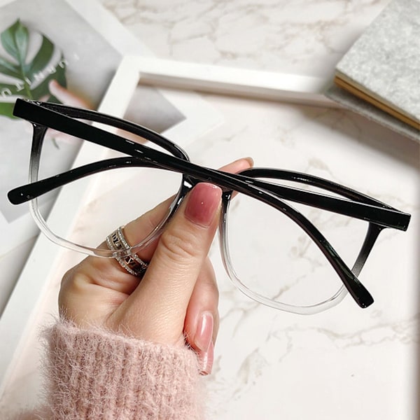 Unisex Blåljusblockerande Glasögon Lätta Receptglasögon för Gaming Läsning Studier Transparent Gray Frame