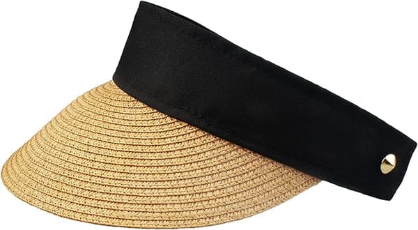 Solhatt for kvinner med bred brem, strågolfsolhatt, sommerstrand Panama G