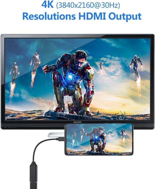 USB C - HDMI-sovitin, USB Type C - HDMI 4k -sovitin (Thunderbolt