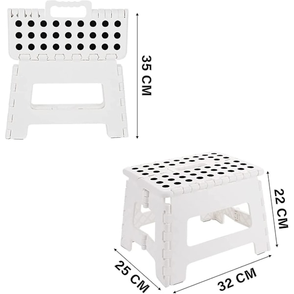 Hopfällbar Pall - 23 cm Hög Hopfällbar Pall För Barn Och Vuxna, Kök, Trädgård, Badrum