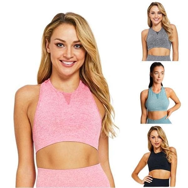 Pink træningstop bh med mesh-ryg Pink Pink Rosa l