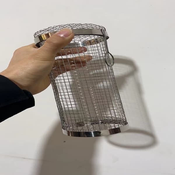 BBQ Grillkurv i Rustfrit Stål Mesh Cylinder 30CM