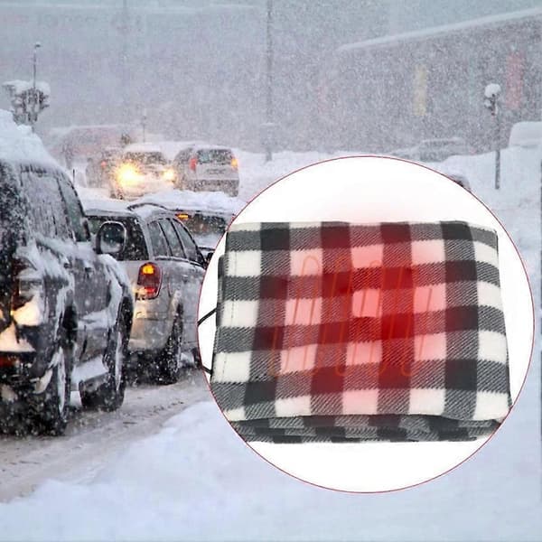 Vinter Bil Ben Värmefilt 12V Elektrisk Bilvärmefilt Bilvärmefilt Grey