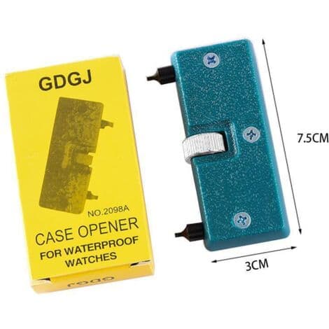Urkasseåbner til batteriskift - Holdbart universalværktøj til gevindkasser - Kompatibel med 13 til 56 mm - Dimensioner 7,5 x 3 cm