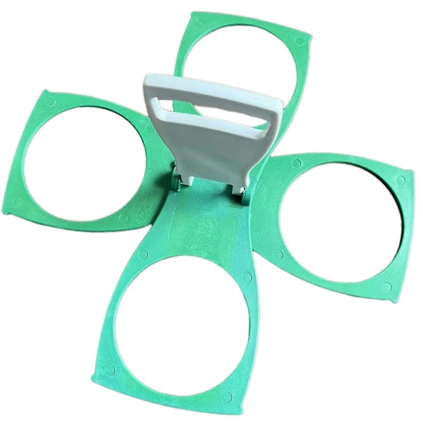 Hopfällbar Mugghållare/Bärbricka Takeout Kaffe Dryck Öl Dryckeshållare för 3/4 Muggar Green 1pc