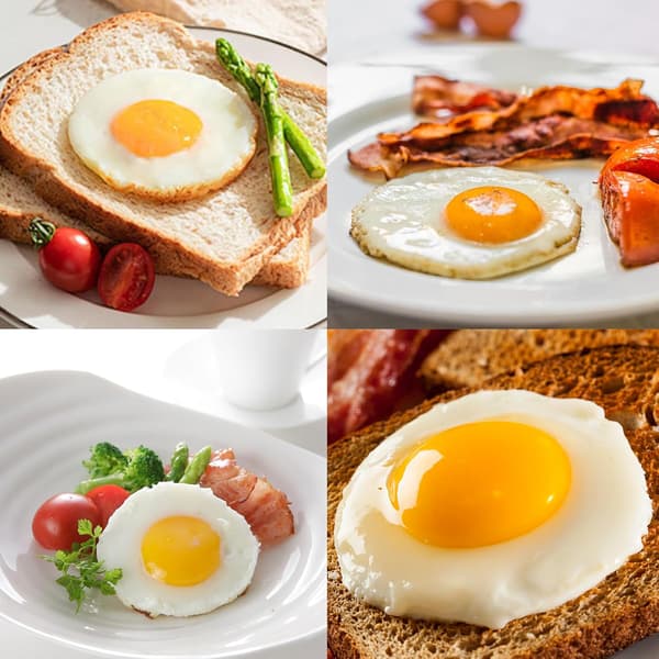 Eggringsett, silikon eggringer, eggstekeringer og non-stick eggpanne-ringer, flerfarget, 4-delt sett.