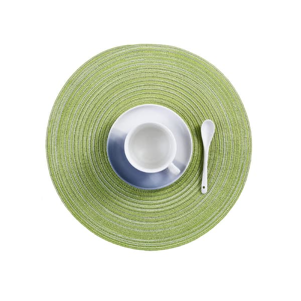 6 pyöreän pöytätabletin setti, PP-punos, 36 cm (vihreä)