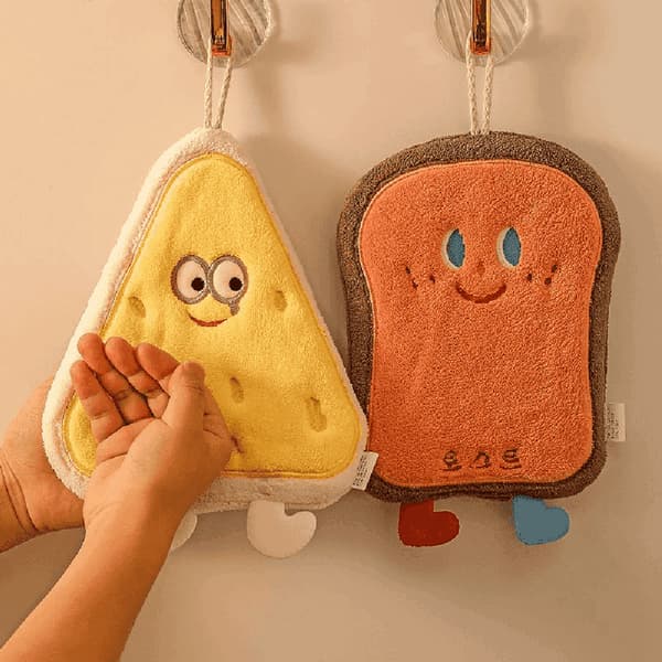 Hengende håndkle med tegneseriemønster for håndtørking, tykt absorberende A4